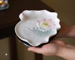 Đĩa lá sen sứ màu