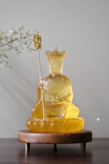 Tượng Địa Tạng Bồ tát lưu ly vàng 18.3cm