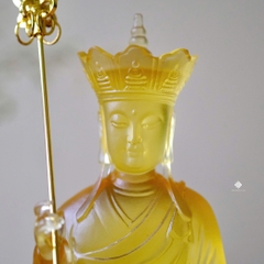 Tượng Địa Tạng Bồ tát lưu ly vàng 18.3cm