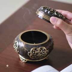Lư đồng ngọc cát tường nâu đậm