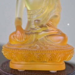 Tượng Đức Phật Thích Ca lưu ly vàng 12cm