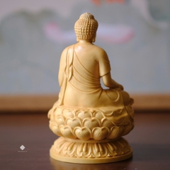 Tượng Phật Dược Sư từ hoà gỗ hoàng dương lá nhỏ