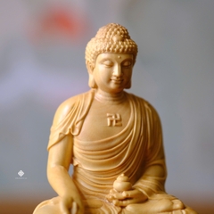 Tượng Phật Dược Sư từ hoà gỗ hoàng dương lá nhỏ
