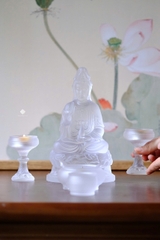 Lư hương lưu ly trắng có quai