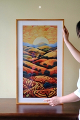 Tranh đồng khắc tay Đi theo ánh mặt trời