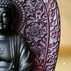 Tượng Đức Phật A Di Đà lưu ly tím kèm đế