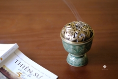 Lư gốm thanh diệp