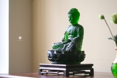 Tượng Phật Dược Sư lưu ly xanh lá 32cm