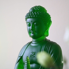 Tượng Phật Dược Sư lưu ly xanh lá 32cm