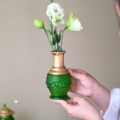 Bình hoa sen lưu ly xanh lá