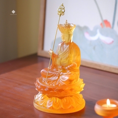 Tượng Địa Tạng Bồ Tát lưu ly vàng 22cm