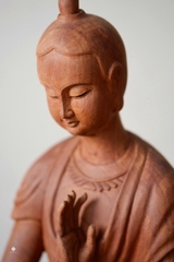 Tượng Giác Ngộ Tự Tại gỗ gụ bản mộc