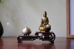 Tượng Quan Âm Bồ tát đồng vàng 11.5cm