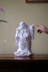 Tượng Đức Phật Di Lặc phúc hỷ sứ trắng