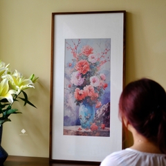 Tranh đồng Mẫu đơn yên hòa