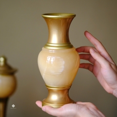 Bình hoa ngọc bích vàng