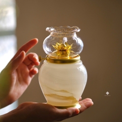 Đèn dầu ngọc bích xanh