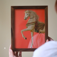 Tranh đồng khắc tay Ngự mã nghinh xuân