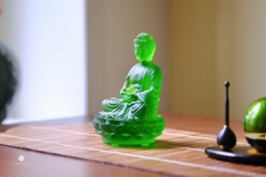 Tượng Đức Phật Thích Ca lưu ly xanh lá 12cm
