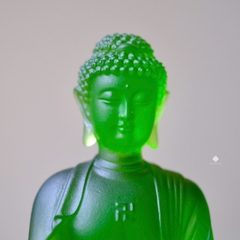Tượng Đức Phật Thích Ca lưu ly xanh lá 12cm