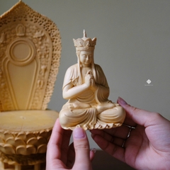 Tượng Địa Tạng Bồ Tát gỗ bách 29cm