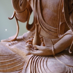 Tượng Quan Âm Bồ Tát gỗ gõ 45cm