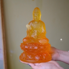 Tượng Quan Âm Bồ Tát lưu ly vàng 22cm