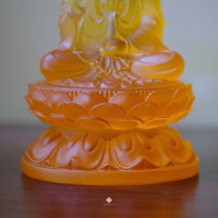 Tượng Quan Âm Bồ Tát lưu ly vàng 22cm
