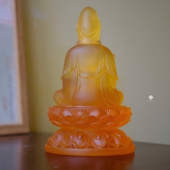 Tượng Quan Âm Bồ Tát lưu ly vàng 22cm