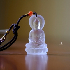 Mặt dây Đức Phật Thích Ca lưu ly trắng