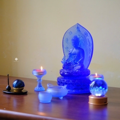 Ban thờ Đức Phật Dược Sư lưu ly xanh dương nhỏ