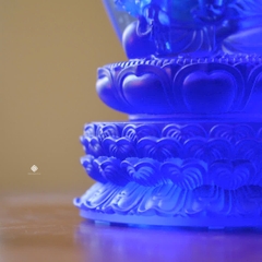 Tượng Đức Phật Dược Sư hào quang lưu ly xanh dương 22cm