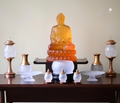 Ban thờ hoa sen lưu ly trắng