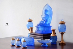 Ban thờ hoa sen lưu ly xanh dương