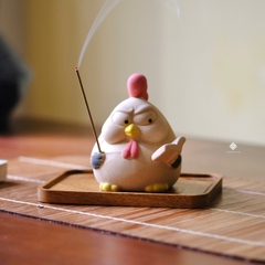 Lư gốm gà quạu đọc sách