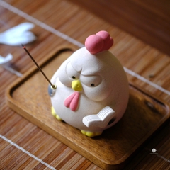 Lư gốm gà quạu đọc sách