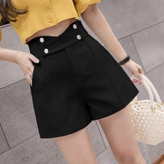 Quần Short Nữ Cạp Cao 4 Cúc Cạp Chéo Cách Điệu