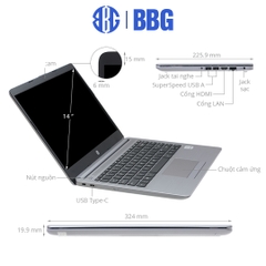 Máy tính xách tay Laptop HP 240 G8 (core i3-1005G1/4GD4/256GSSD/14.0FHD/BT4.2/3C41WHr/BẠC/W10SL)