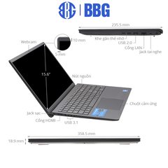 Máy tính xách tay Laptop Dell Vostro 15 3510 (Core i5-1135G7/8GD4 (1*8G)/512SSD/15.6FHD/3C41WHr/ĐEN/W11SL)