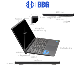 Máy tính xách tay Laptop Dell Vostro 3510B (Core i5-1135G7, 8GB RAM, 512GB SSD, 15.6