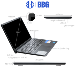 Máy tính xách tay Laptop DELL Inspiron 15 3511E (i3-1115G4, 8GB, 256GB SSD ;15.6