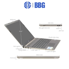 Máy tính xách tay Laptop HP 15s-fq2561TU (Core i5-1135G7,8GB RAM,512GB SSD,15.6