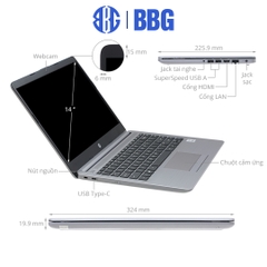 Máy tính xách tay Laptop HP 240 G8 (Core i5-1135G7/4GD4/256GSSD/14.0FHD/3C41WHr/BẠC/W10SL)