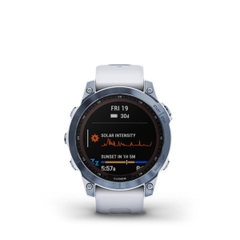 Đồng hồ thông minh fenix 7/7X Sapphire, Solar, Xám Carbon/Xanh/Đen, phủ DLC viền Titanium với Dây đen/Dây titanium, Đồng hồ GPS, SEA