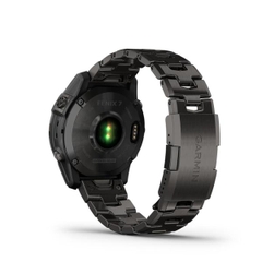 Đồng hồ thông minh fenix 7/7X Sapphire, Solar, Xám Carbon/Xanh/Đen, phủ DLC viền Titanium với Dây đen/Dây titanium, Đồng hồ GPS, SEA