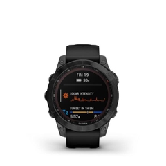 Đồng hồ thông minh fenix 7/7X Sapphire, Solar, Xám Carbon/Xanh/Đen, phủ DLC viền Titanium với Dây đen/Dây titanium, Đồng hồ GPS, SEA