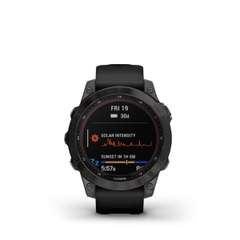 Đồng hồ thông minh fenix 7/7X Sapphire, Solar, Xám Carbon/Xanh/Đen, phủ DLC viền Titanium với Dây đen/Dây titanium, Đồng hồ GPS, SEA