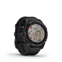 Đồng hồ thông minh fenix 7/7X Sapphire, Solar, Xám Carbon/Xanh/Đen, phủ DLC viền Titanium với Dây đen/Dây titanium, Đồng hồ GPS, SEA