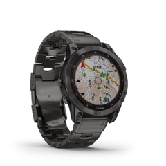 Đồng hồ thông minh fenix 7/7X Sapphire, Solar, Xám Carbon/Xanh/Đen, phủ DLC viền Titanium với Dây đen/Dây titanium, Đồng hồ GPS, SEA