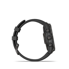 Đồng hồ thông minh fenix 7/7X Sapphire, Solar, Xám Carbon/Xanh/Đen, phủ DLC viền Titanium với Dây đen/Dây titanium, Đồng hồ GPS, SEA